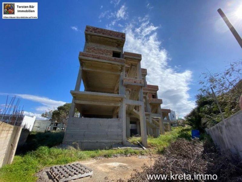 Gouves Nordost Kreta Apartmenthaus 6 Wohneinheiten ca. Wfl 337m² Rohbau Haus kaufen